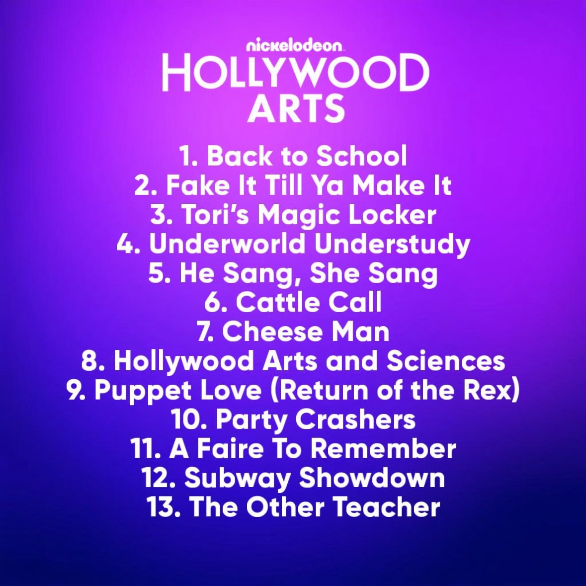 Victorious spin-off Hollywood Arts episode titles