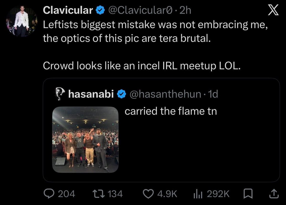 Clavicular Hasan audience joke