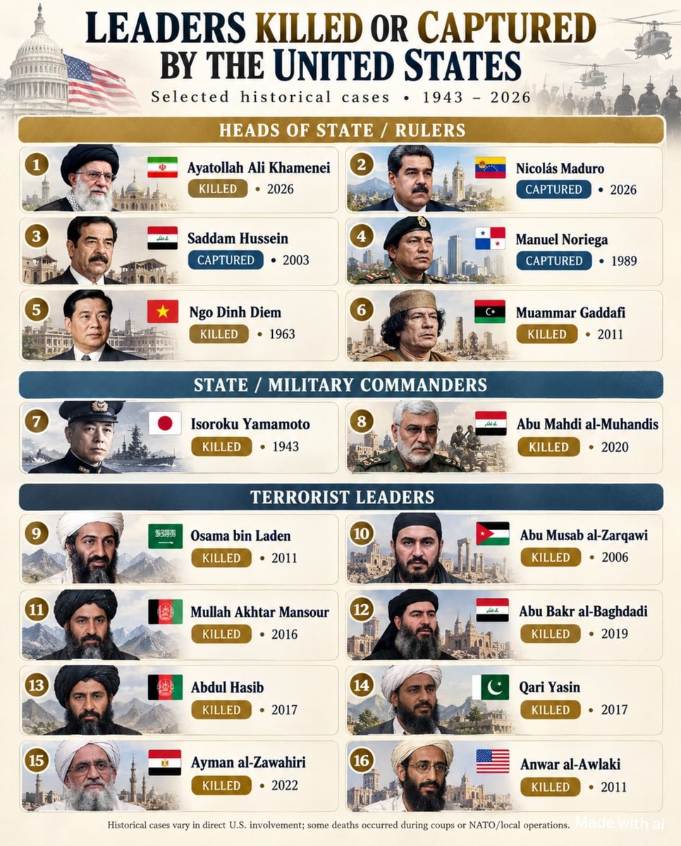 Leaders Killed or Captured by the United States