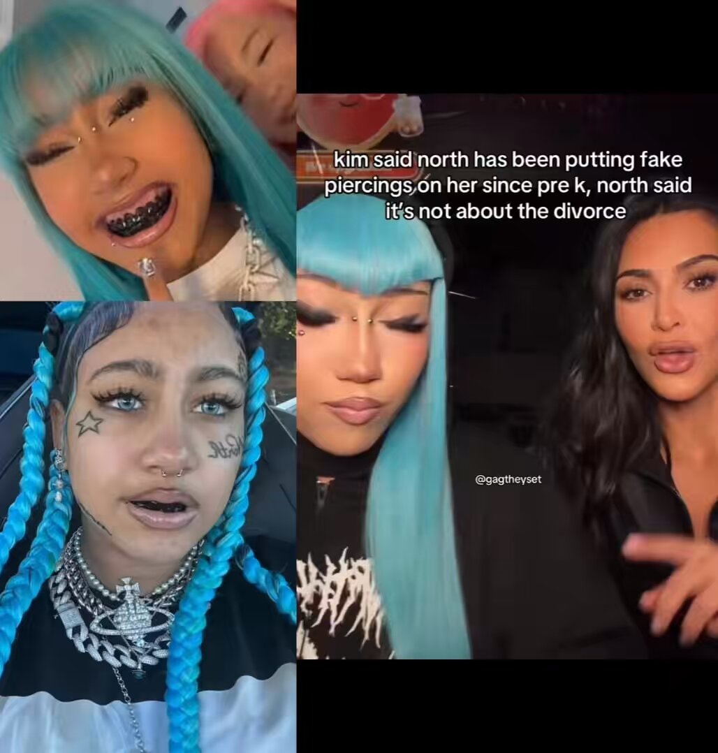 Kim Kardashian North West piercings