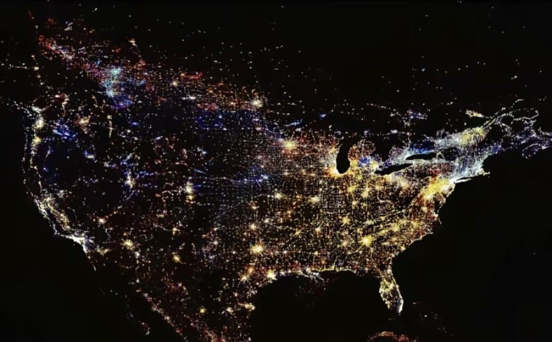 United States at night