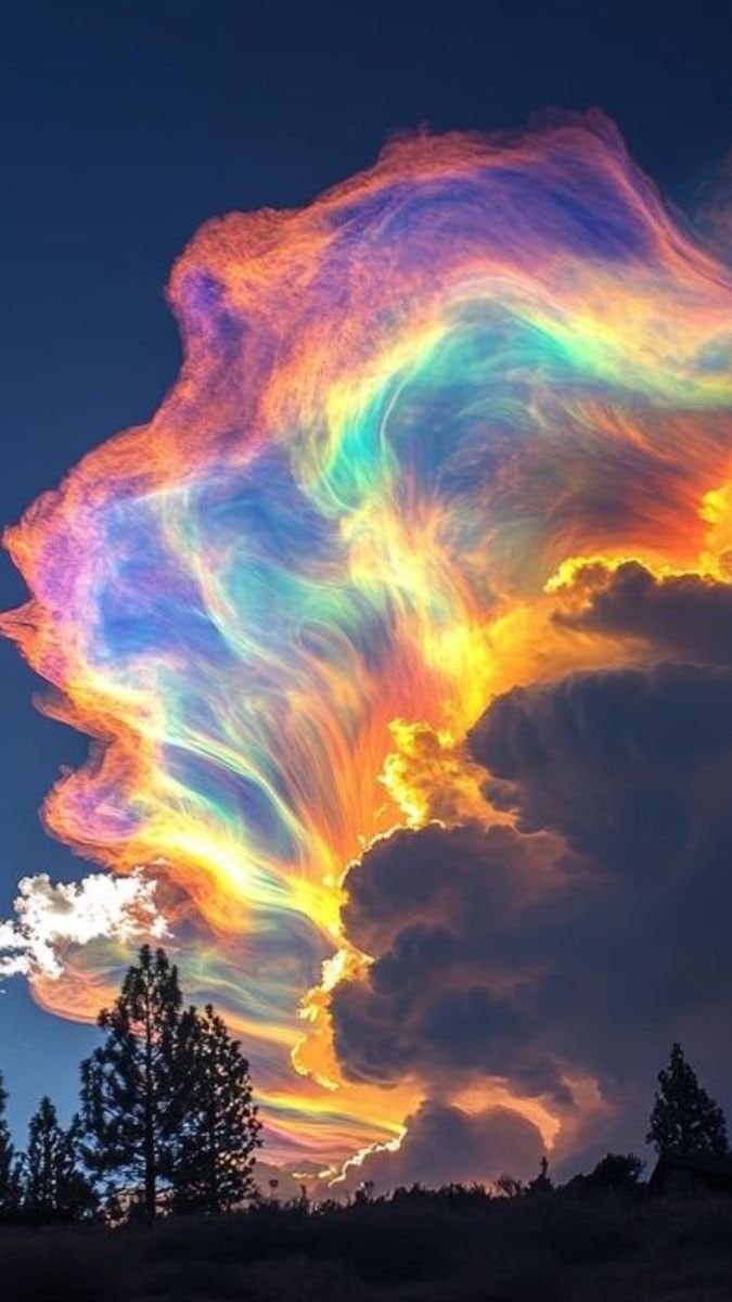 rainbow clouds against blue sky (photo 2 of 4)