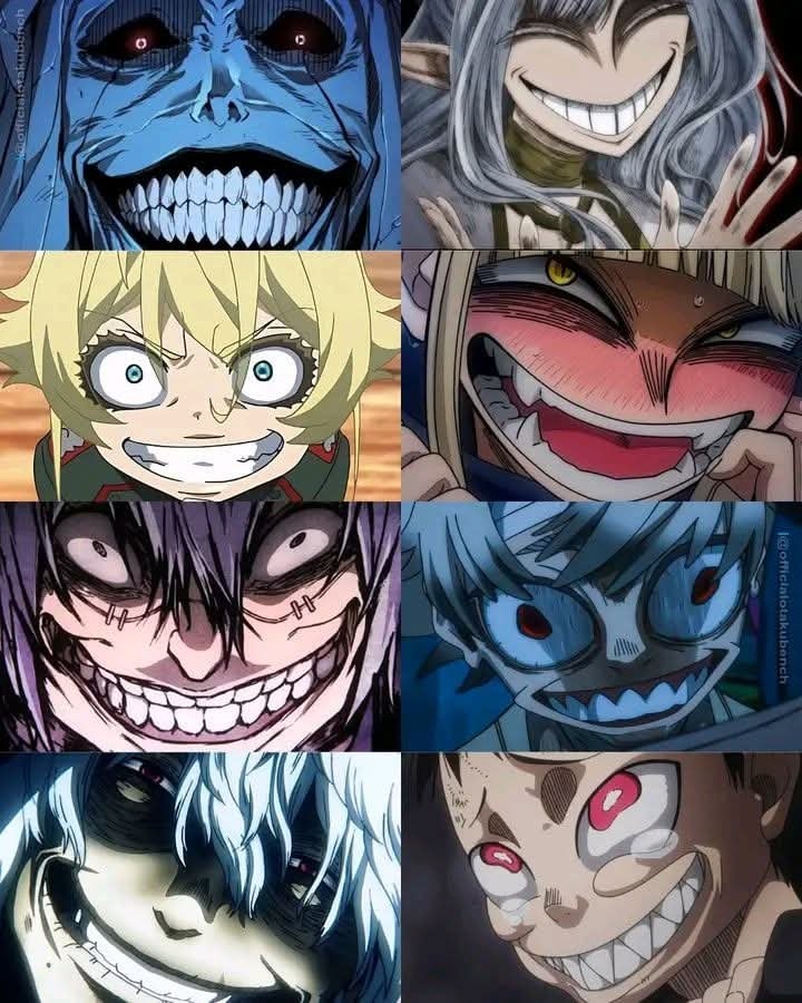 anime characters wide grins