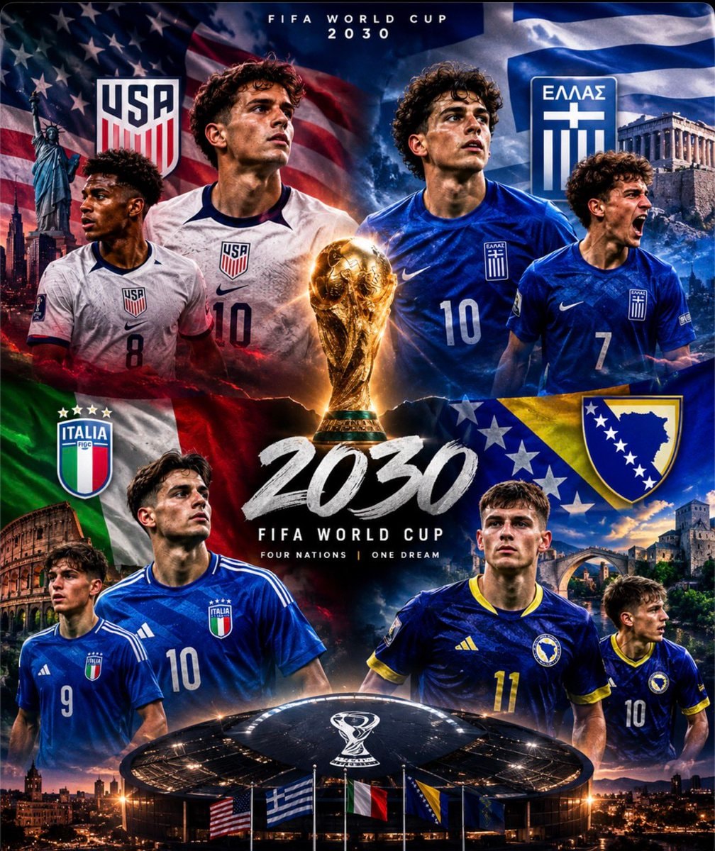 FIFA World Cup 2030 USA Greece Italy Bosnia