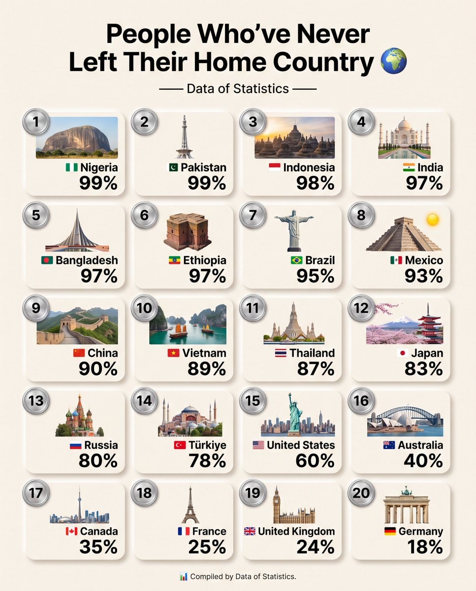 People Who've Never Left Their Home Country People Who've Never Left Their Home Country