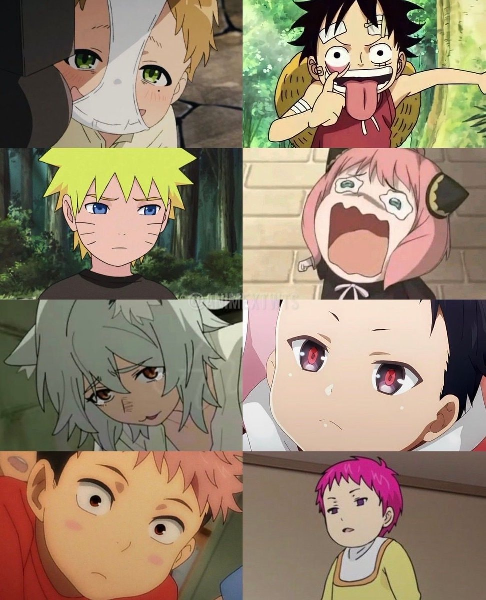 Luffy and Anya collage