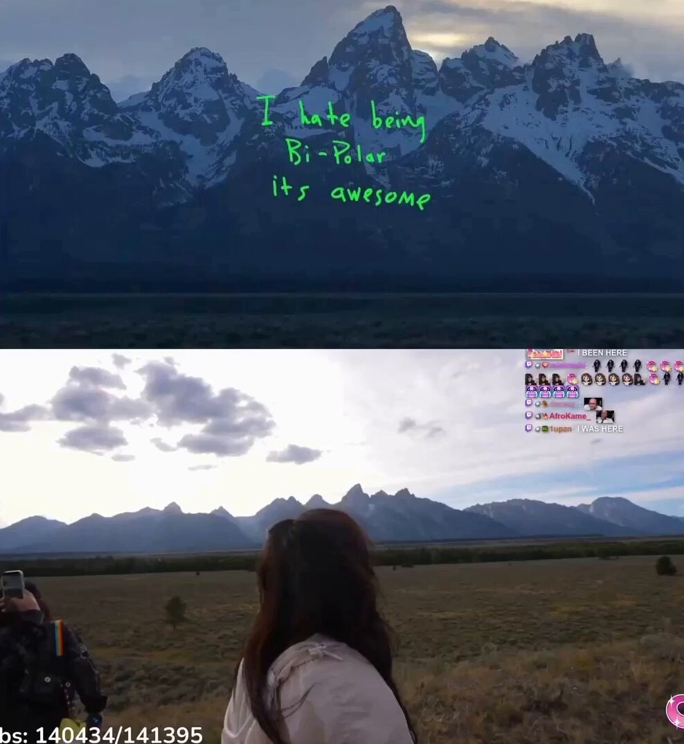 Cinna ends subathon at Ye album cover location