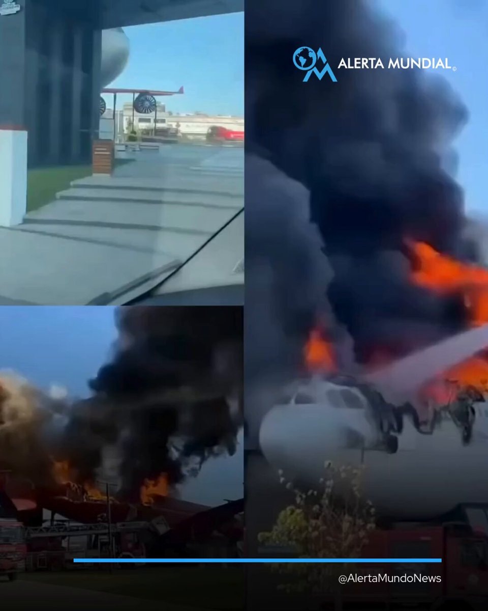 Airbus A340 fire in Turkey