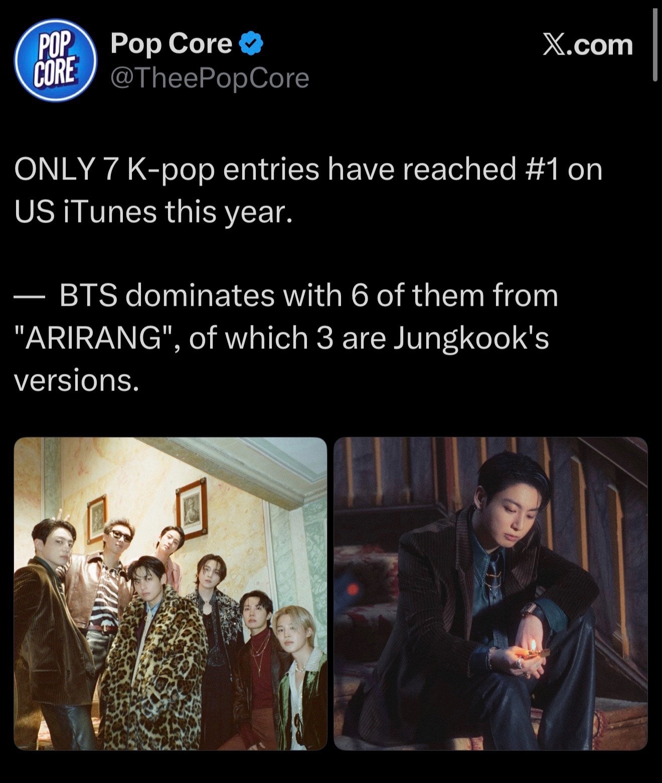 BTS Jungkook ARIRANG US iTunes (photo 2 of 2)