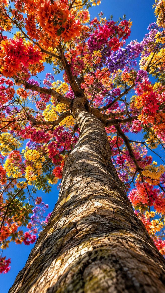 multi-colored tree canopy