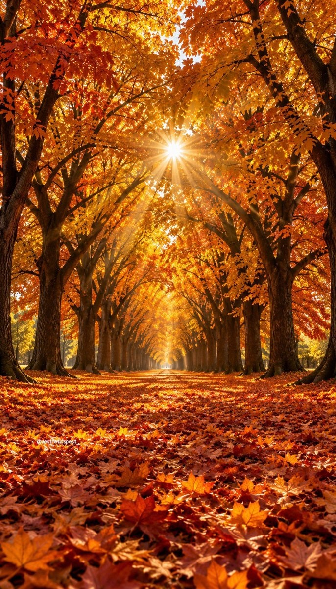Autumn pathway foliage