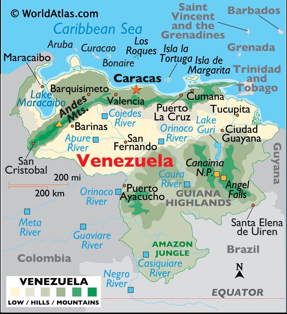 Venezuela map and facts