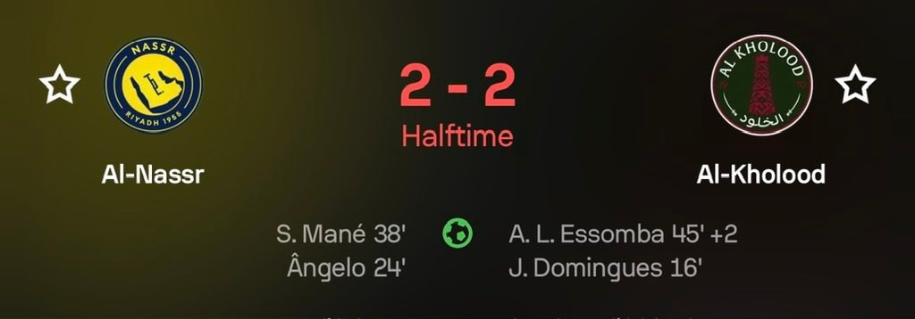 Al-Nassr vs Al-Kholood 2-2