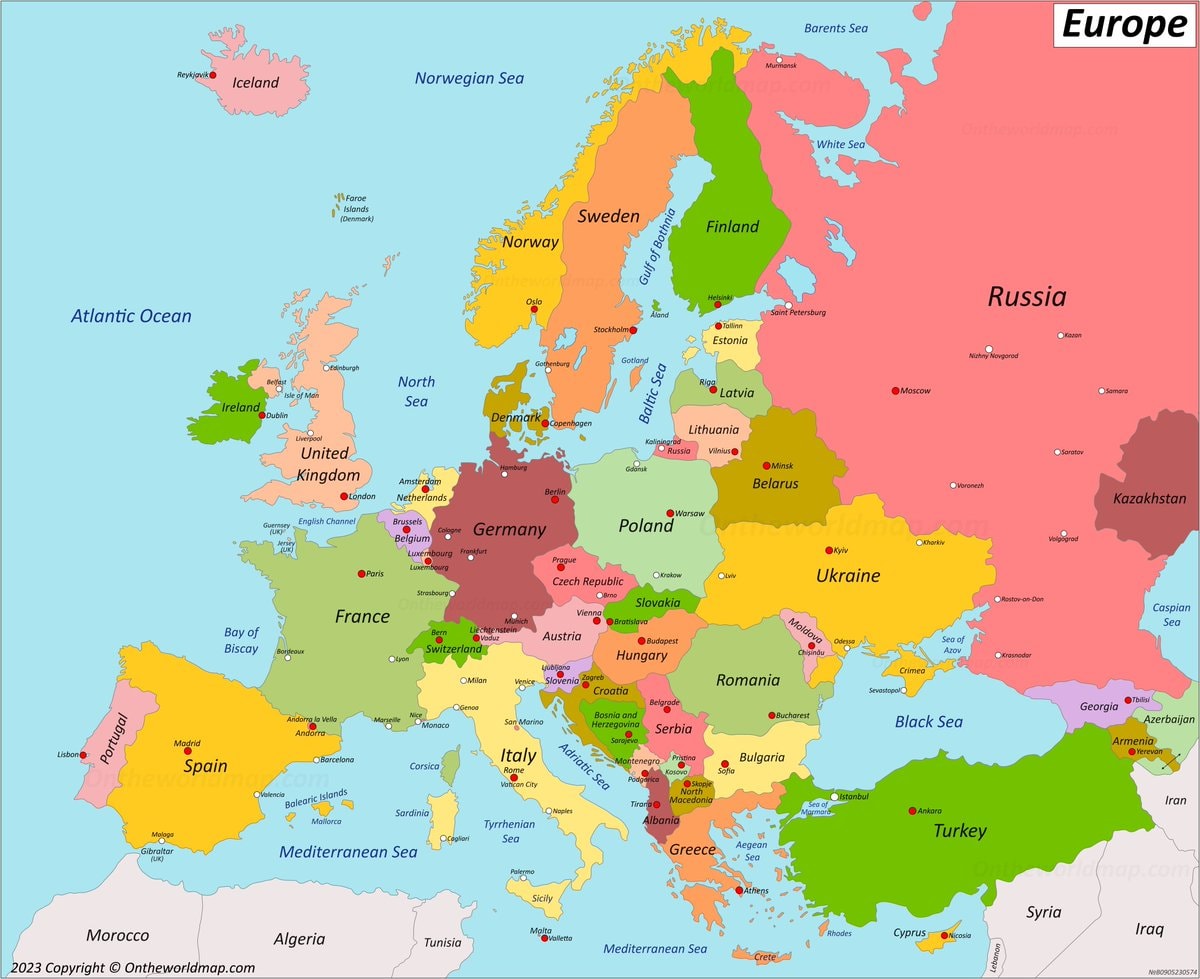 map of Europe map of Europe