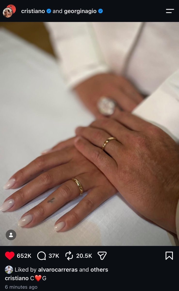 Cristiano Ronaldo and Georgina Rodriguez wedding rings
