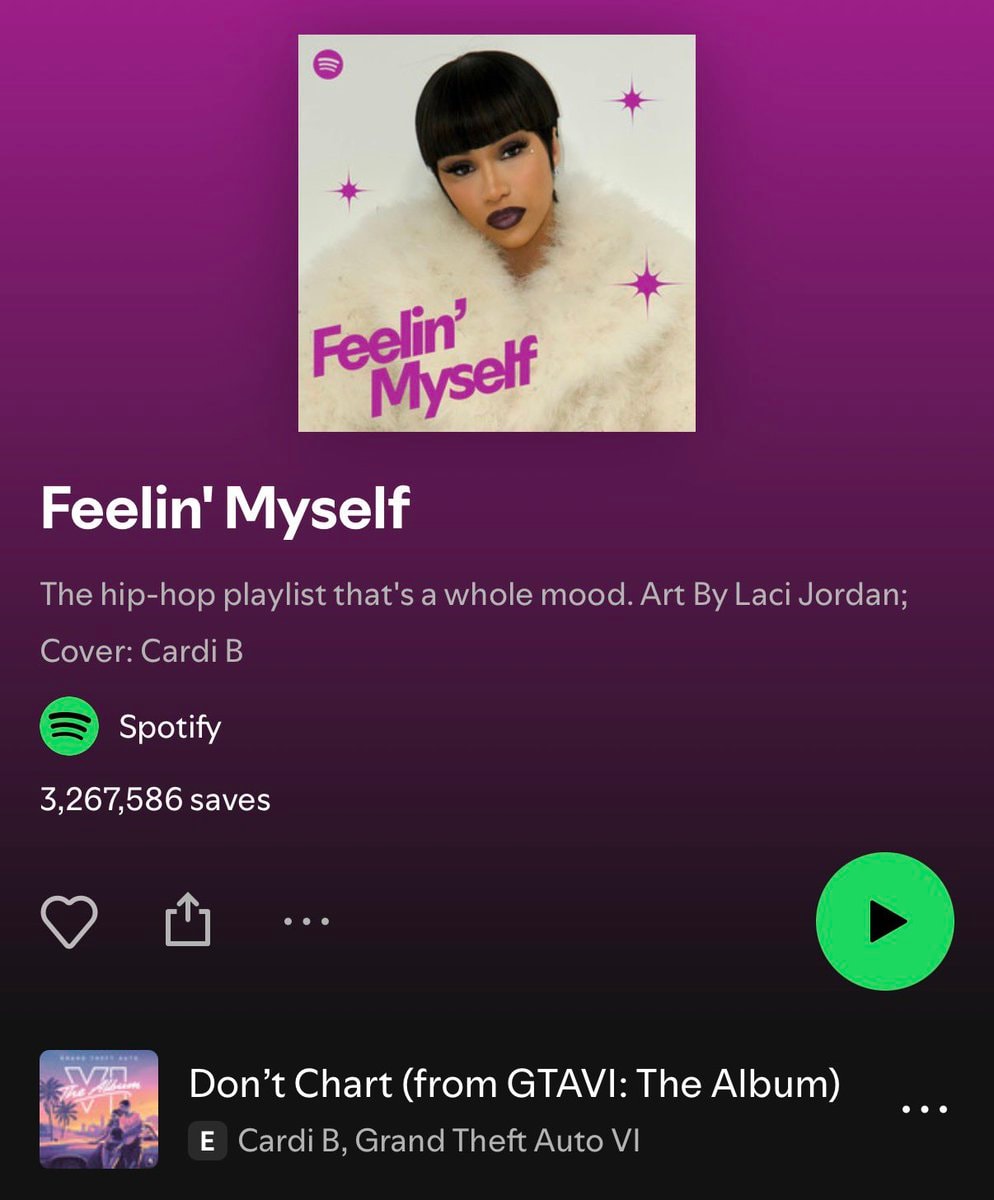 Cardi B Don't Chart Spotify