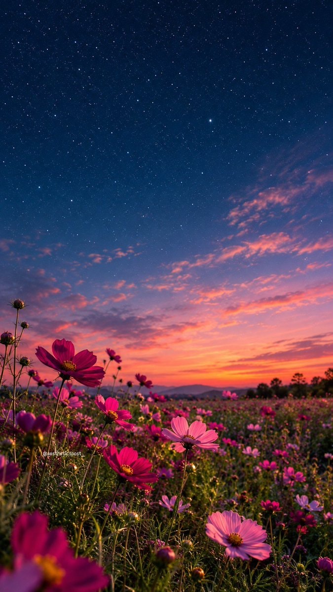 cosmos flowers at dusk cosmos flowers at dusk