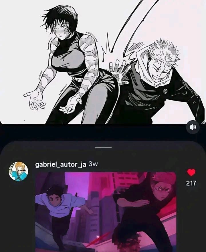 anime characters running through city