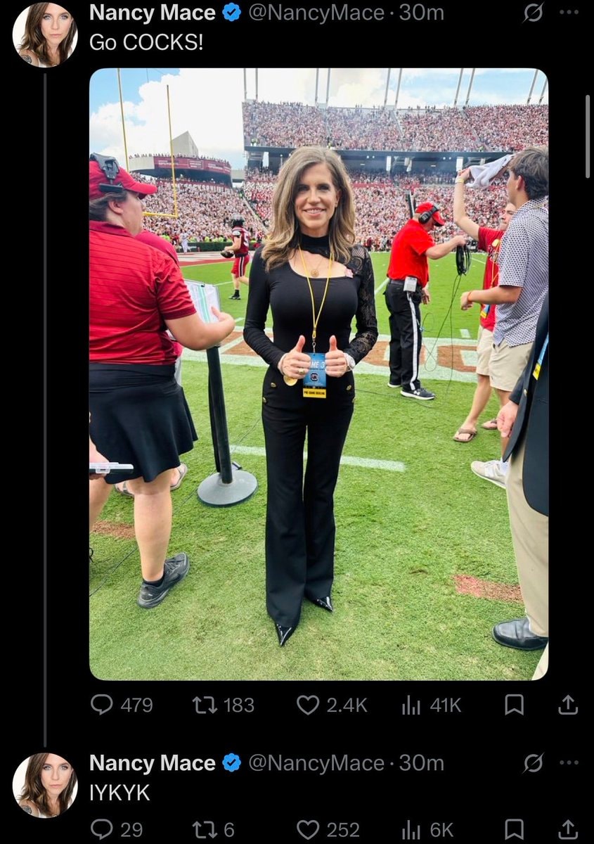 Nancy Mace football field moment