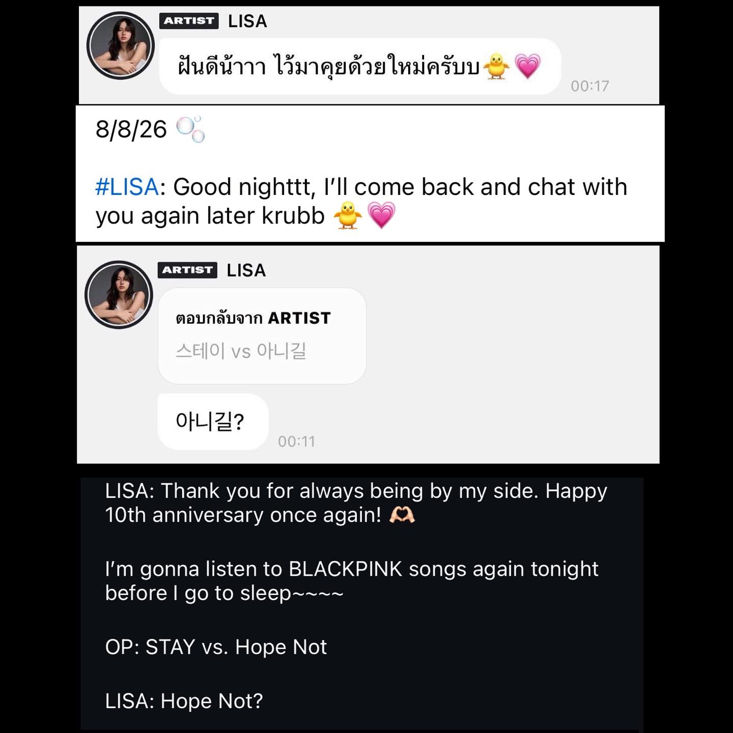 LISA says good night and picks Hope Not over STAY (photo 3 of 3)