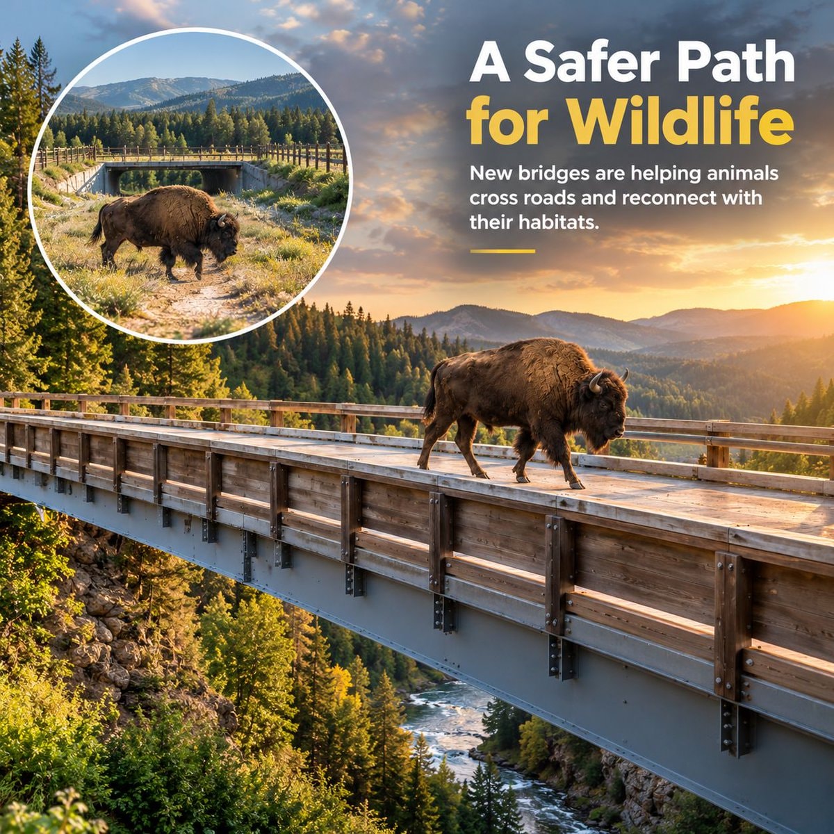 Wildlife bridges giving bison a safer crossing (photo 3 of 3)
