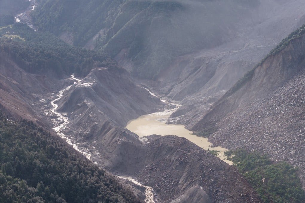 Glacial avalanche lake near Gyirong port