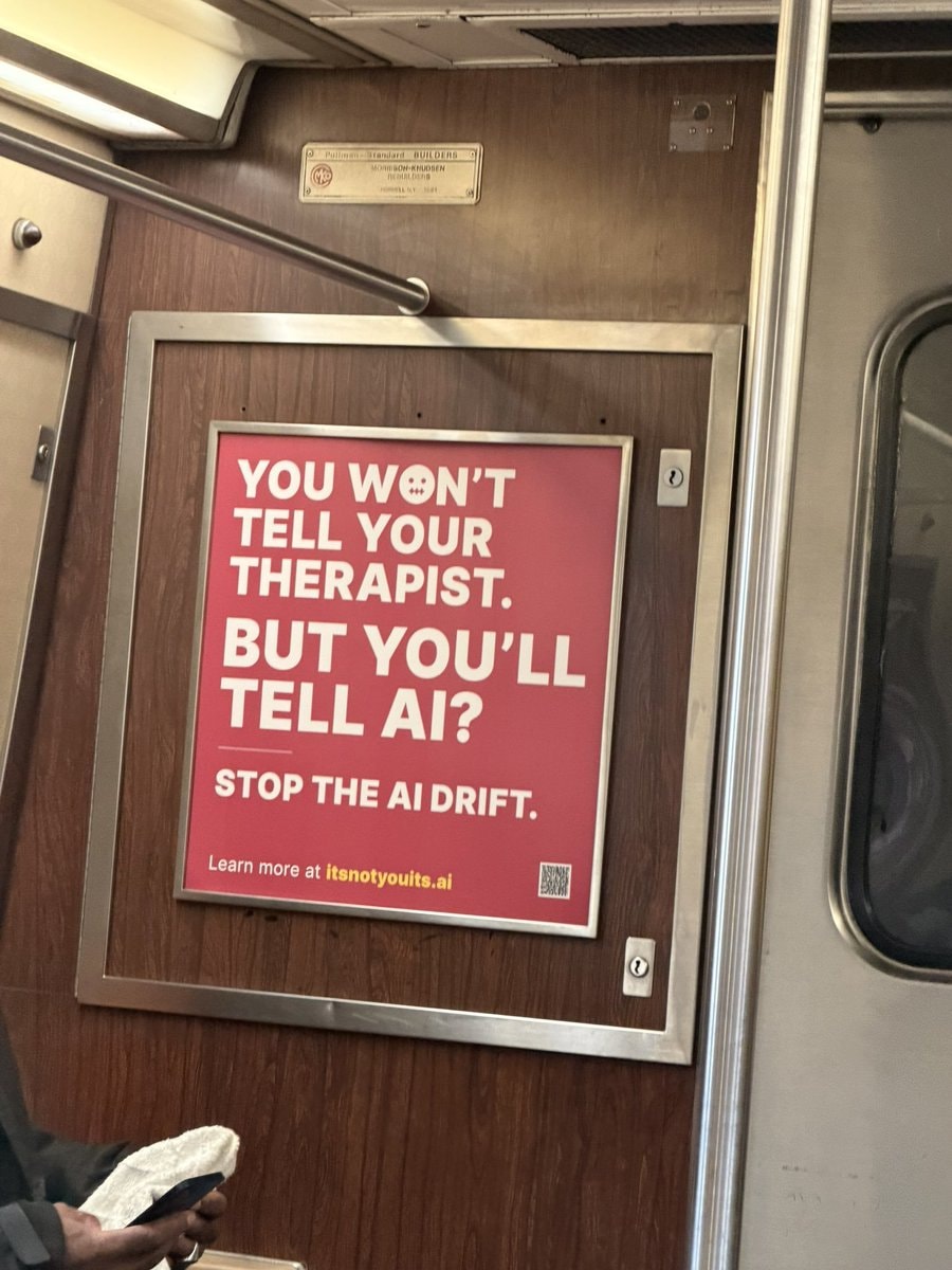 anti-AI ad in NYC subway