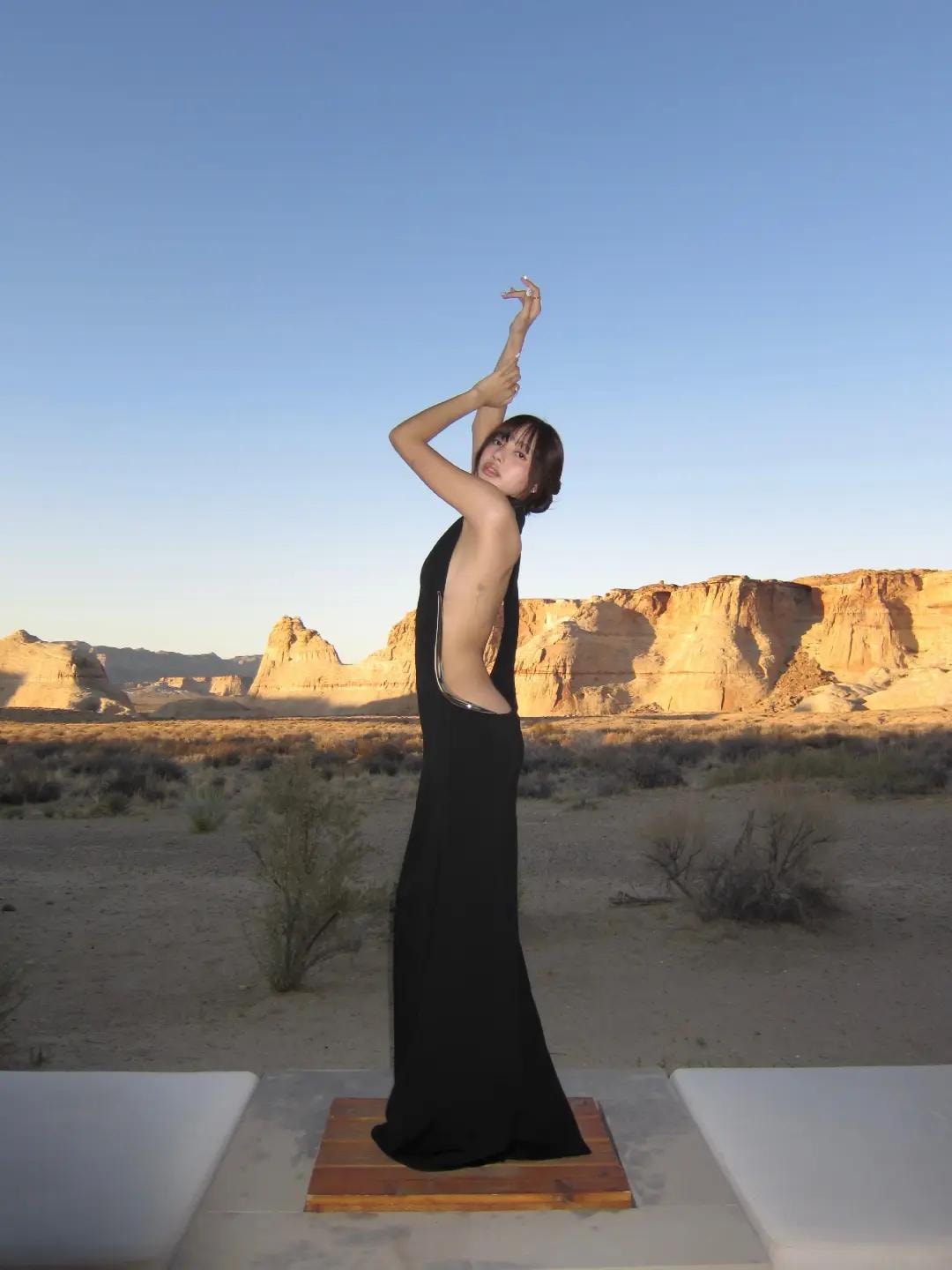 Lisa Utah shoot black halter dress (photo 2 of 4)