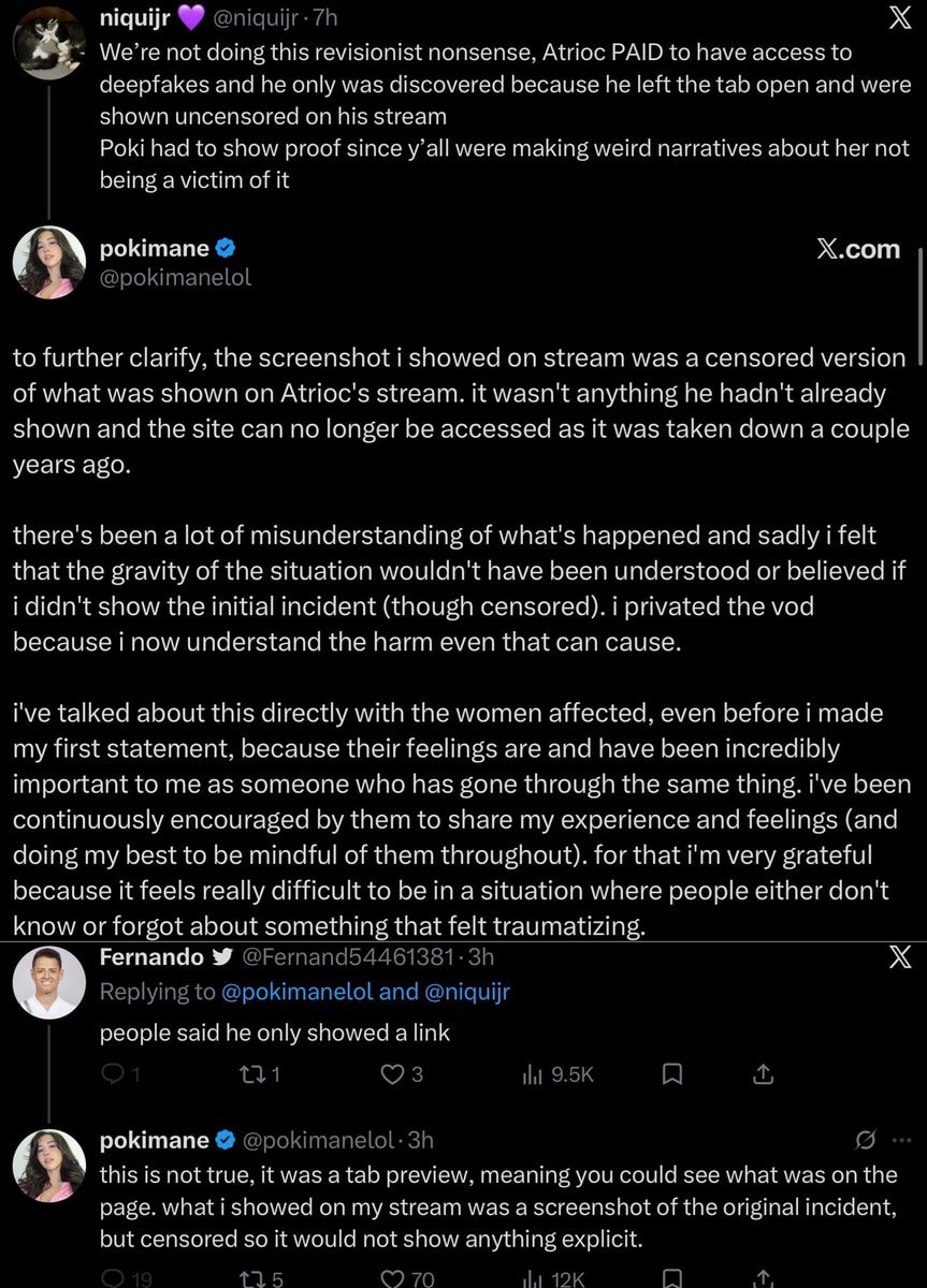 Pokimane stream screenshot clarification