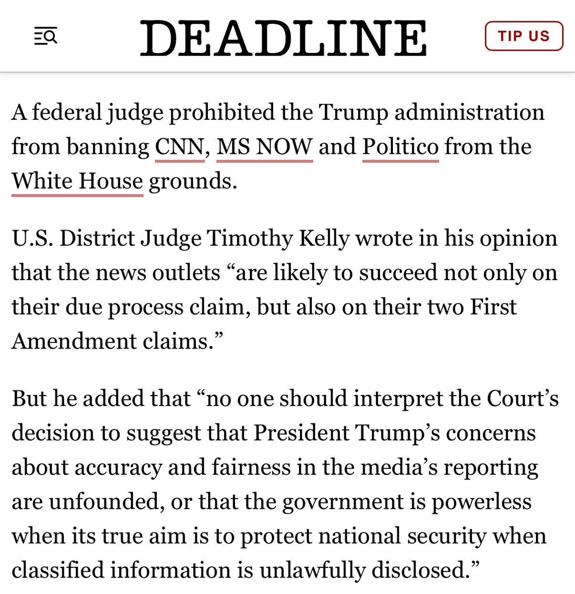 Judge blocks White House press ban ruling