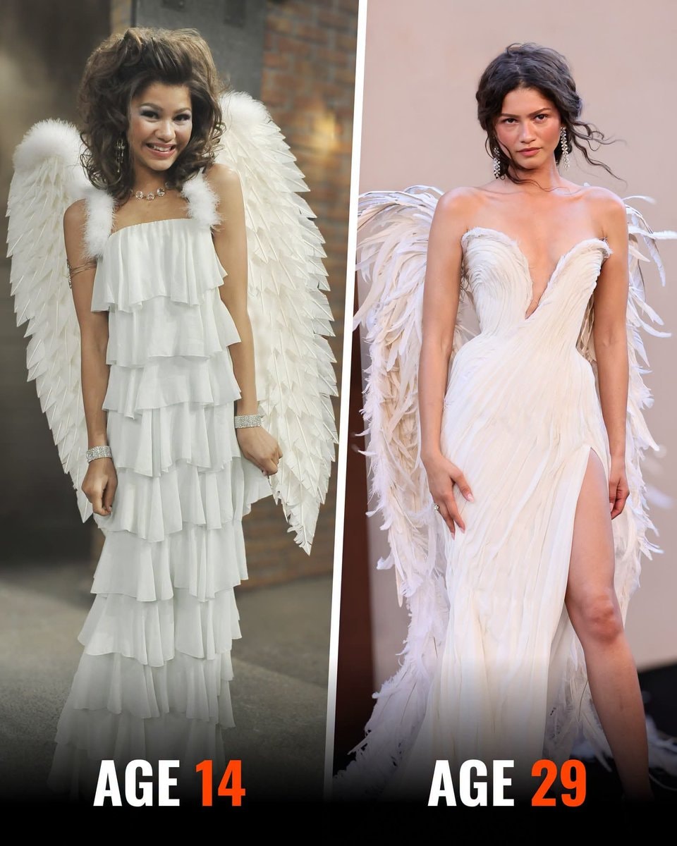 Zendaya angel wings age 14 and 29 🥹