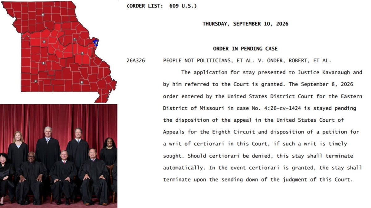 Supreme Court blocks Missouri 7R-1D map Supreme Court blocks Missouri 7R-1D map