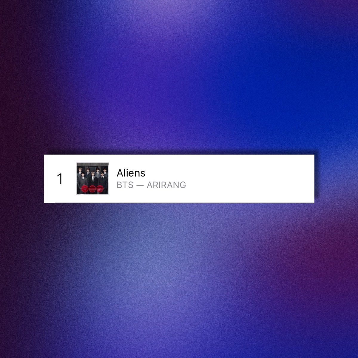 BTS Aliens US iTunes #1 (photo 2 of 2)