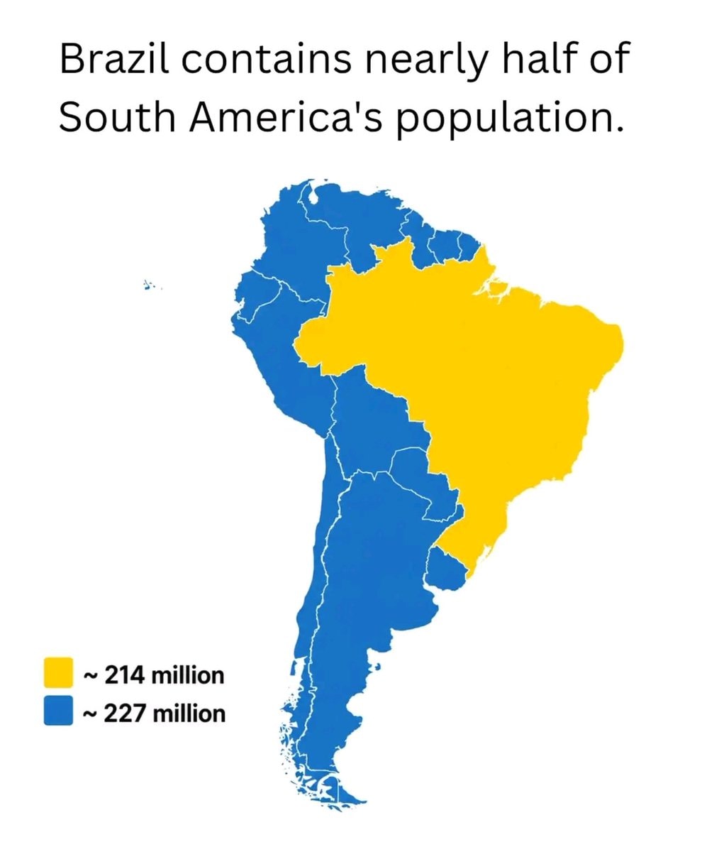 South America population map South America population map