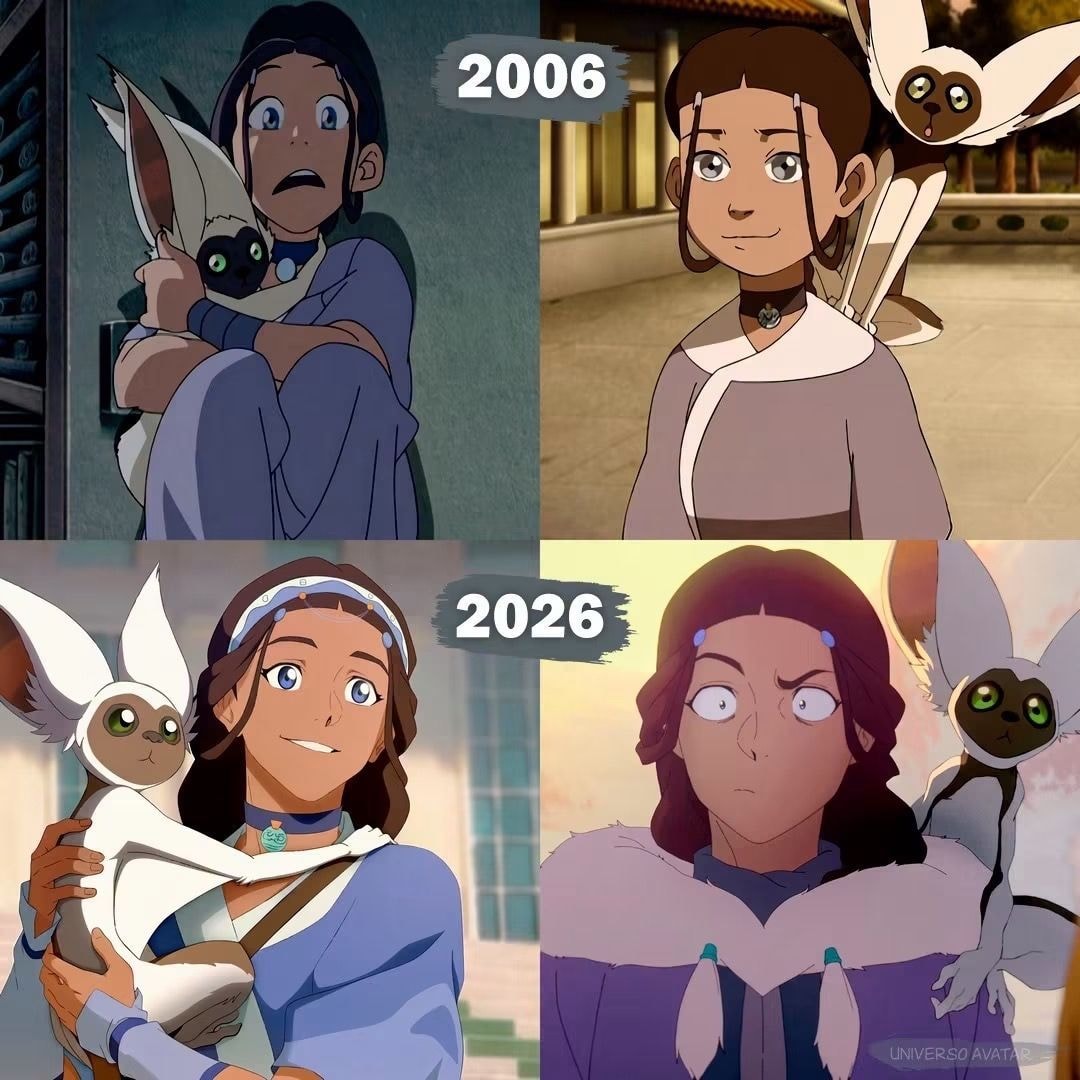 Avatar Katara and Momo 2006 vs 2026