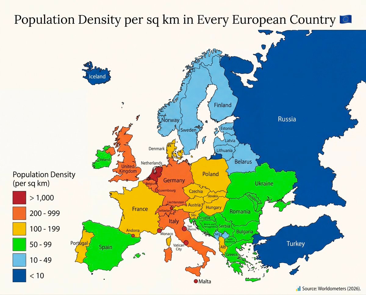 European population density map