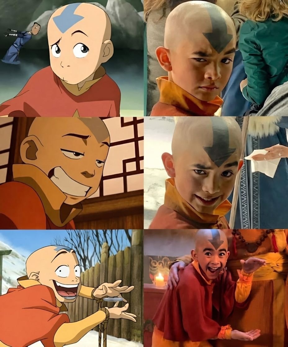 Aang Avatar live action comparison