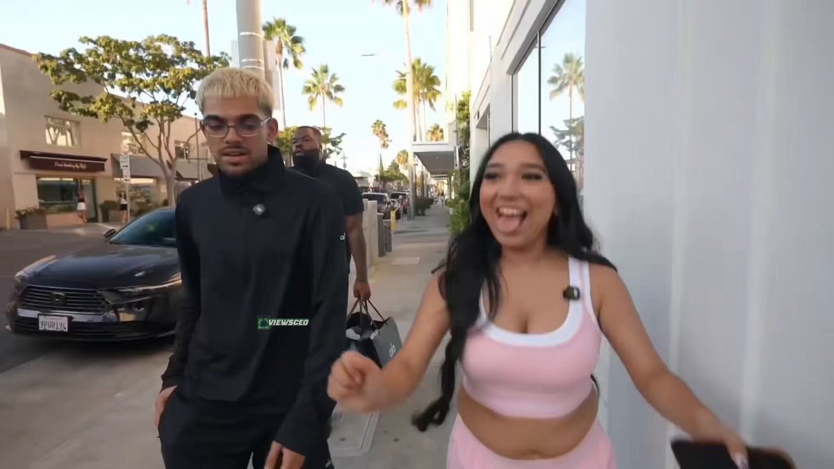 N3ON walks past Kylie Jenner