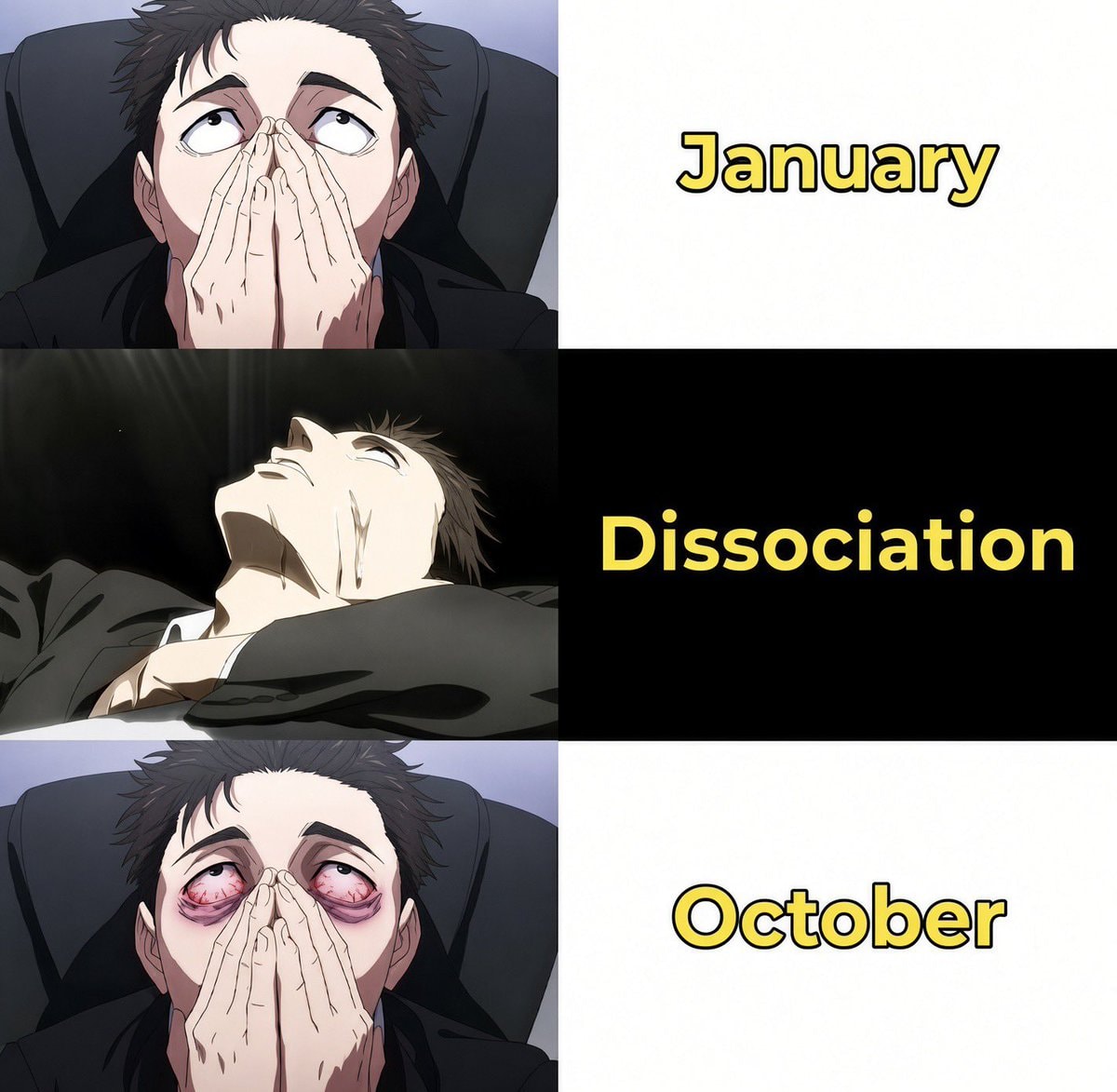 Anime character mental state decline meme Anime character mental state decline meme
