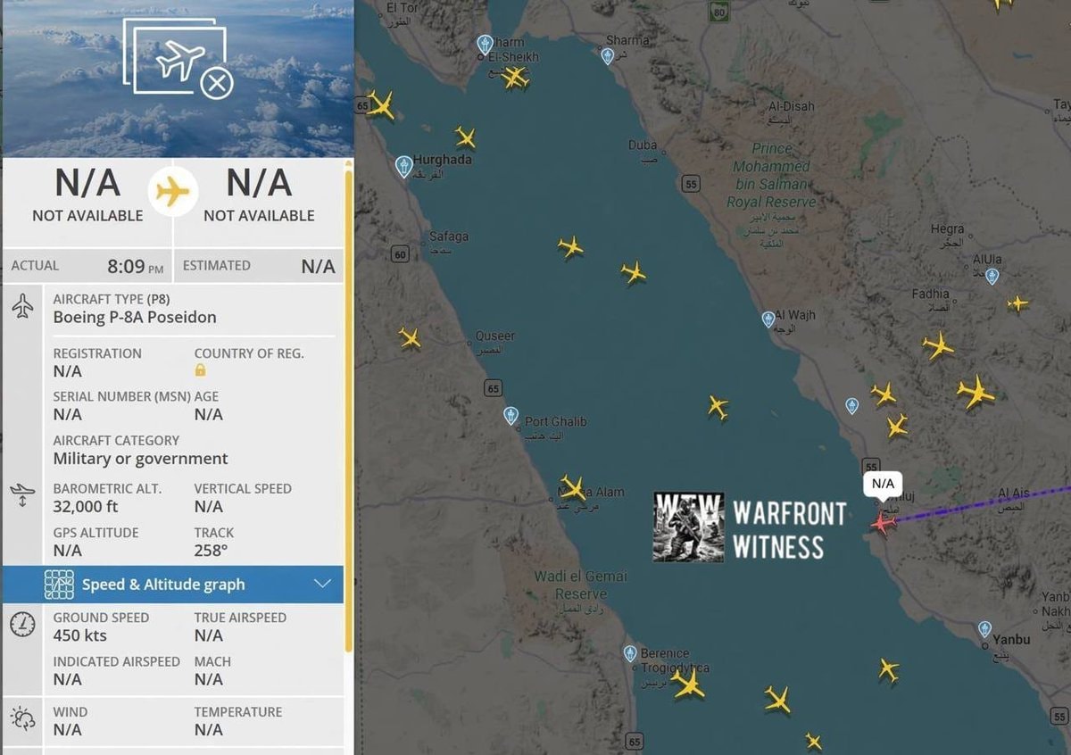 Boeing P-8A Poseidon over Hurghada