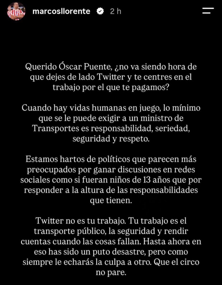 Marcos Llorente vs Transport Minister Óscar Puente (photo 2 of 2) Marcos Llorente vs Transport Minister Óscar Puente (photo 2 of 2)