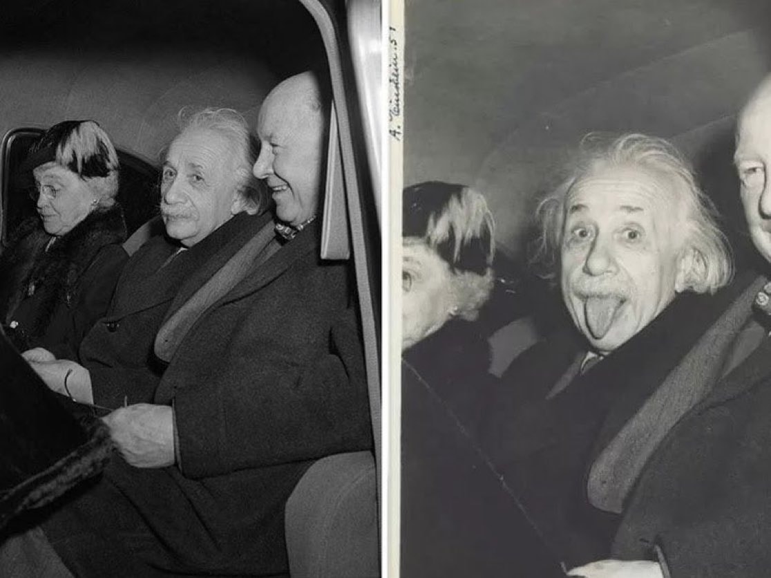 Albert Einstein 1951 tongue out photo Albert Einstein 1951 tongue out photo