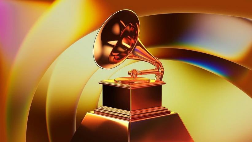 Grammy Award statue with golden gradients