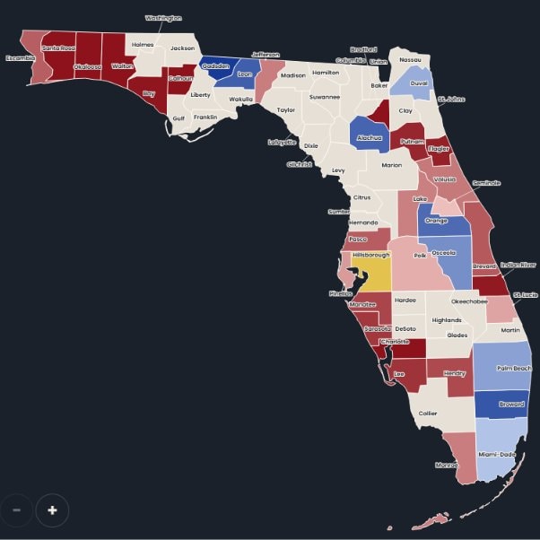 Florida early voting map