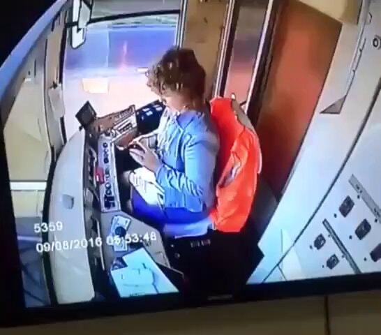 Train driver checking Instagram