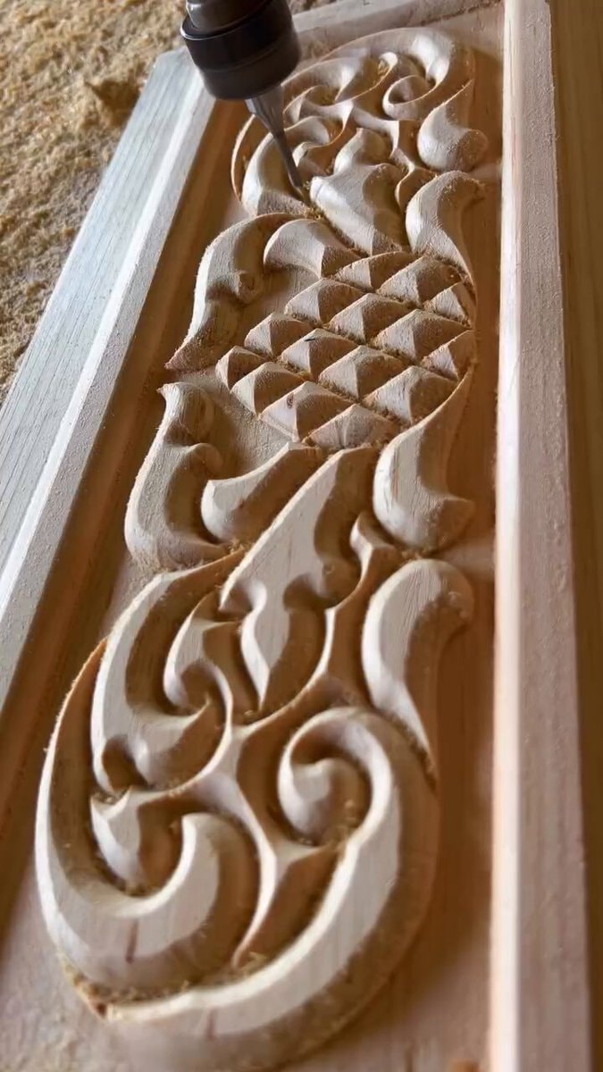 CNC router carving wood details