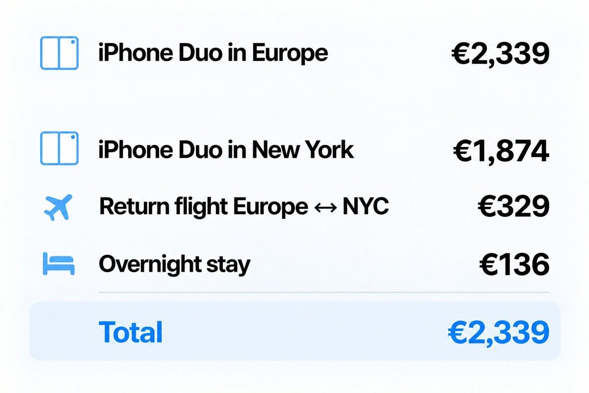 iPhone Duo pricing Europe vs NYC