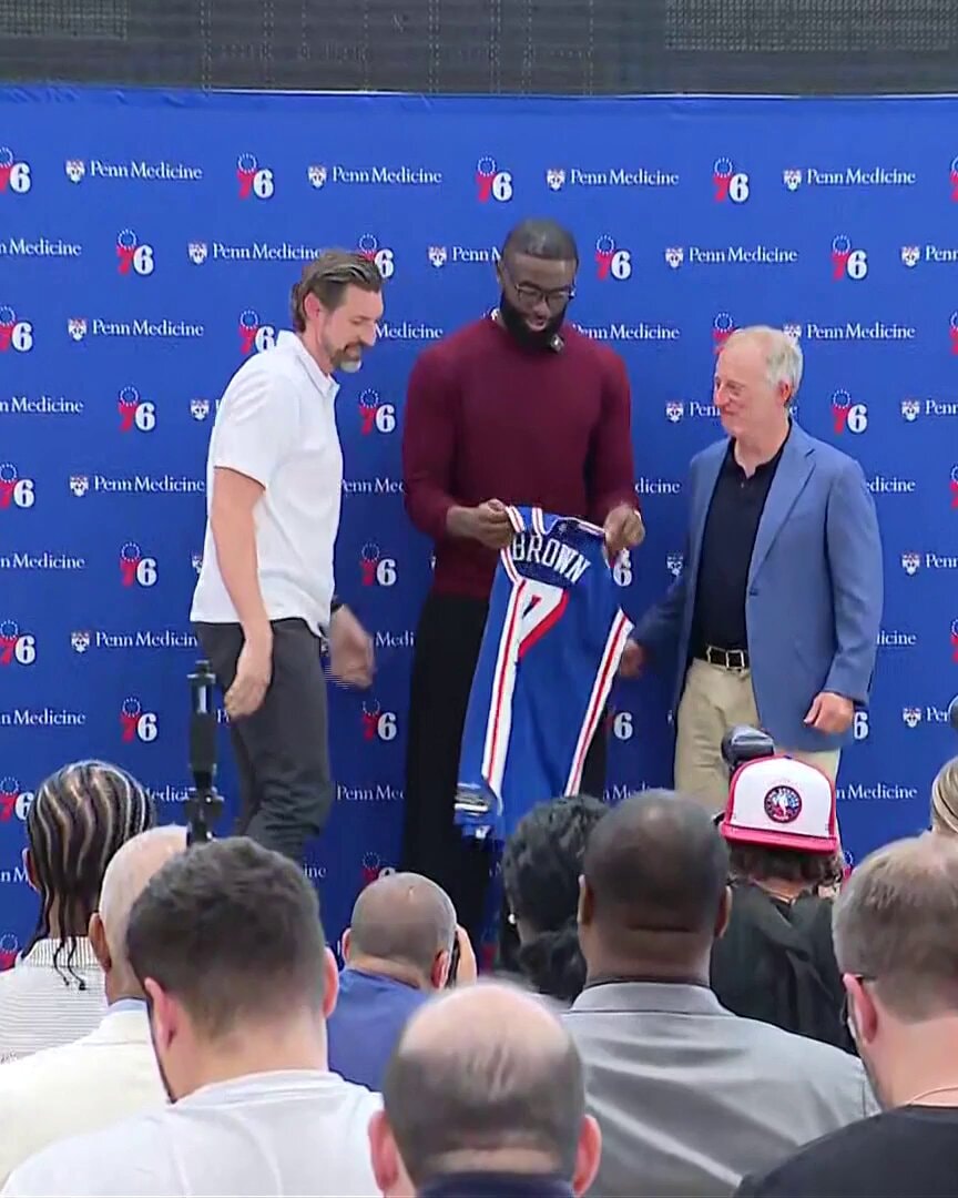 Jaylen Brown Sixers jersey intro Jaylen Brown Sixers jersey intro