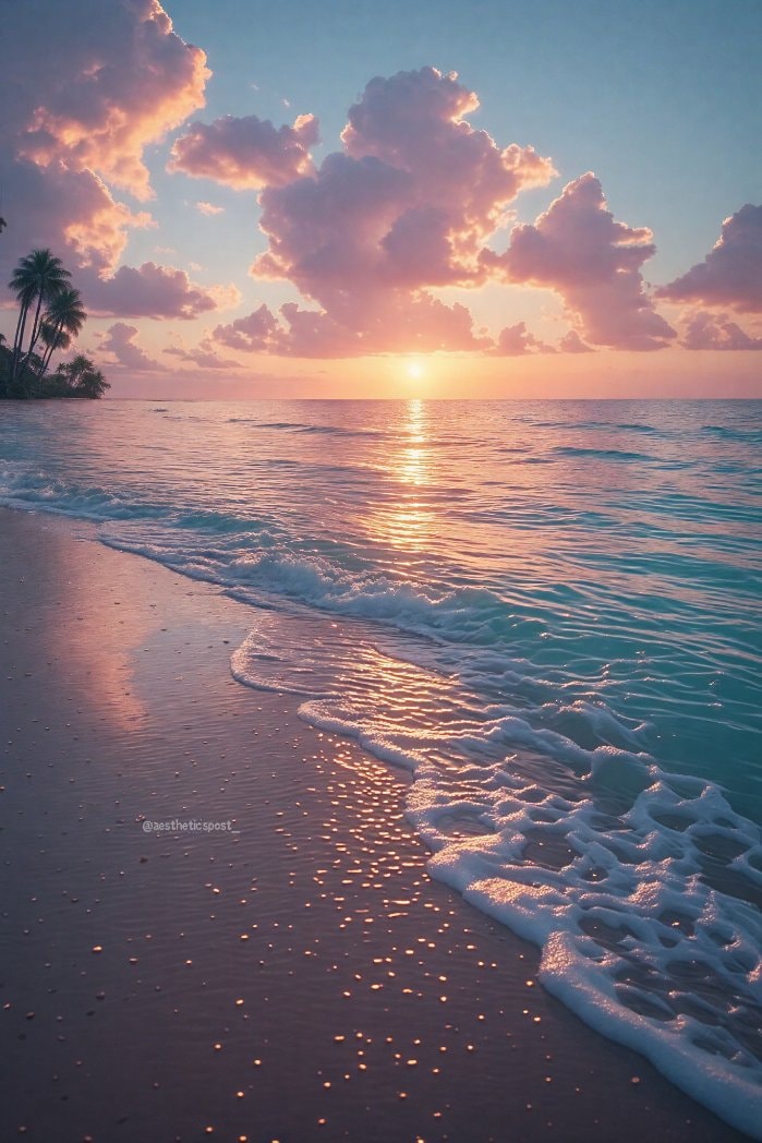 Pastel sunset over the beach Pastel sunset over the beach