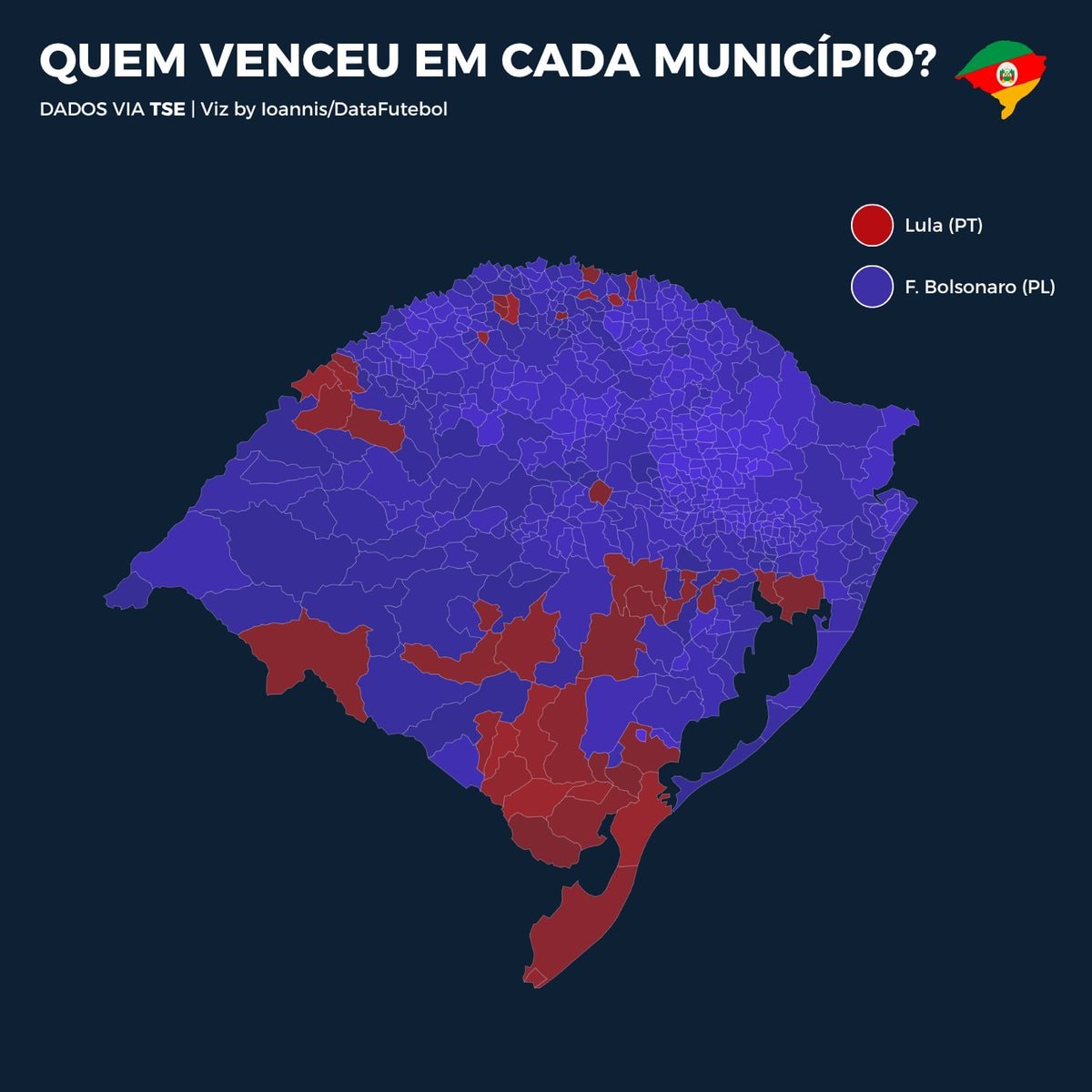 Rio Grande do Sul presidential results by municipality